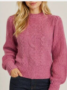 Gorgeous Raspberry Pink Knitted Sweater Medium